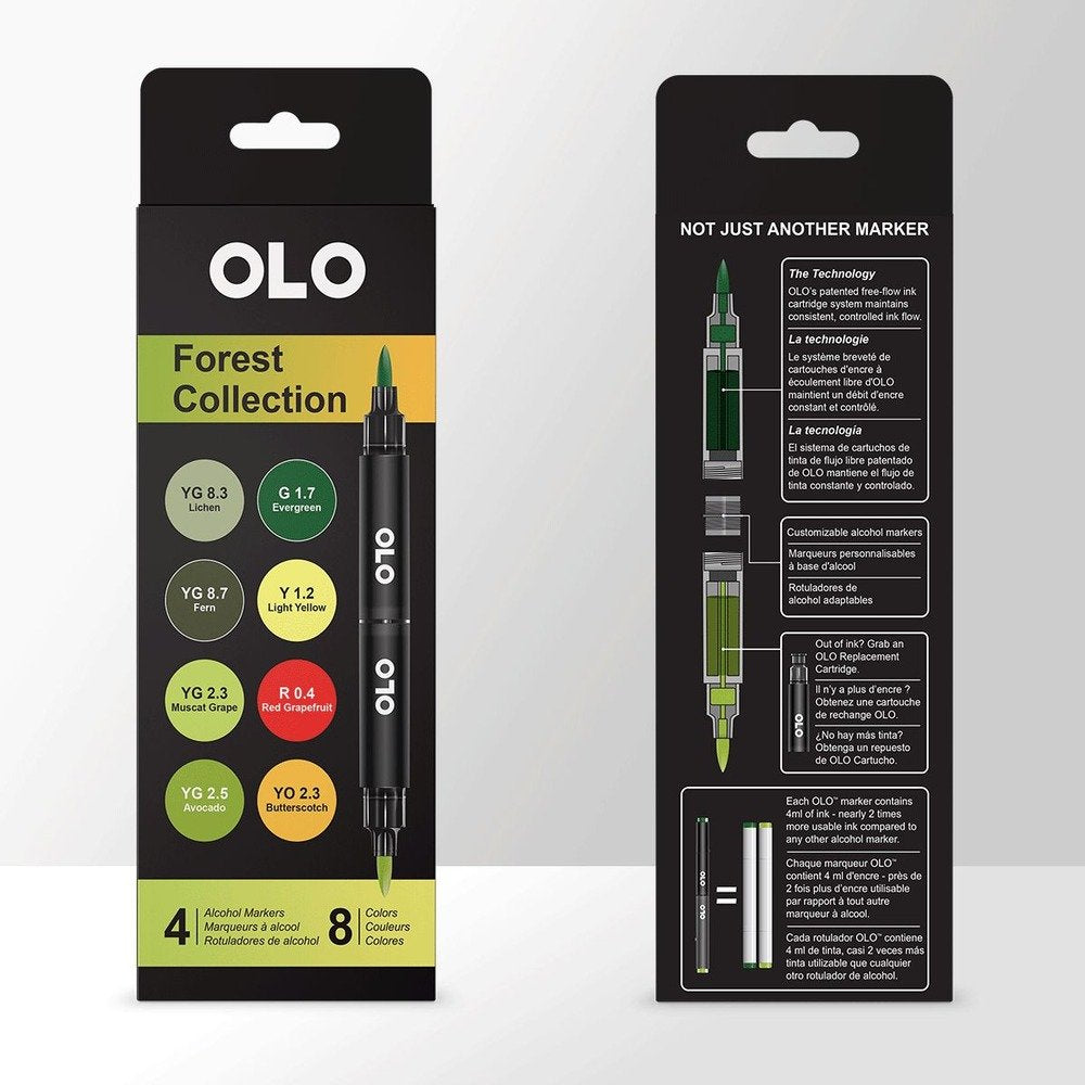 Olo - Forest Collection - 4 Markers 8 colors double ended