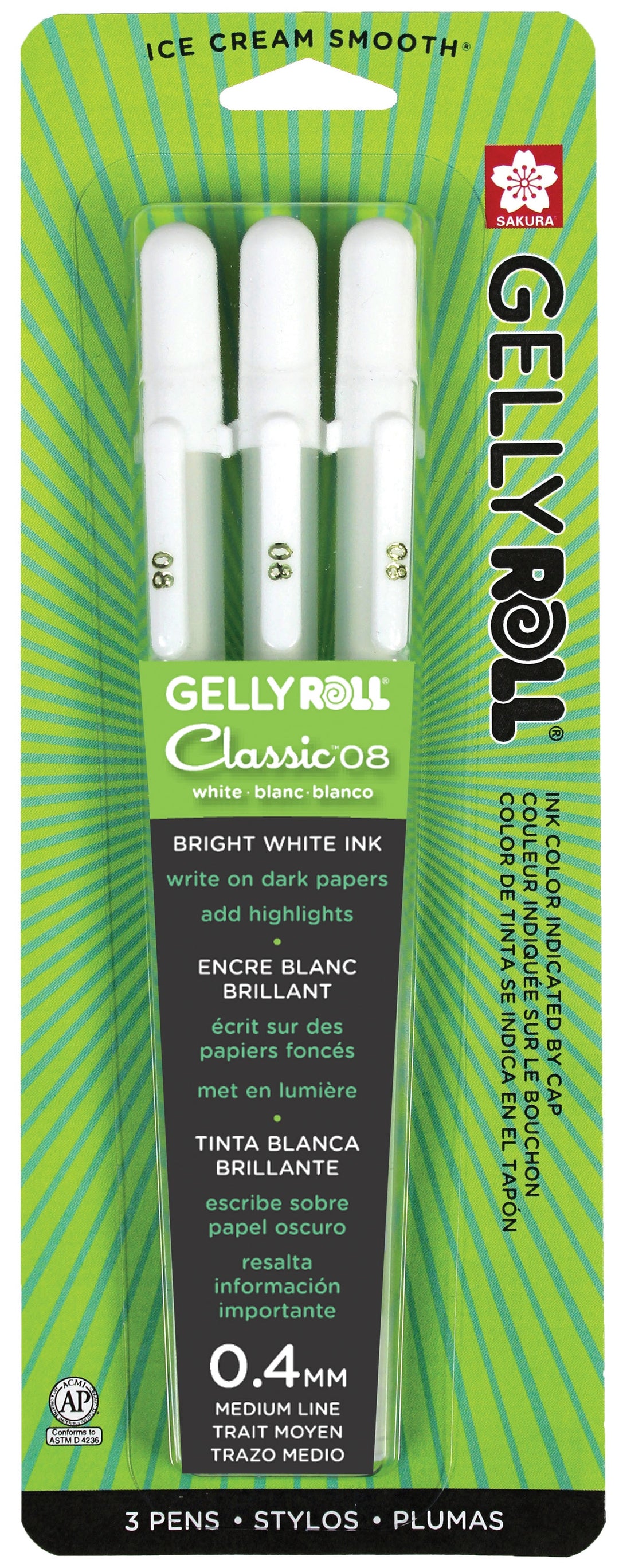 Sakura - Gellyroll - Classic Bright White Ink - 3 pens