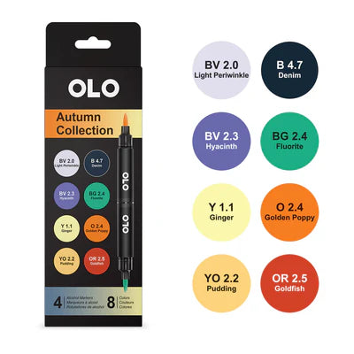 Olo - Autumn Collection - 4 Markers 8 colors Double Ended