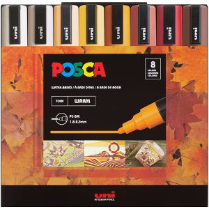 Posca - Warm Colors 1.8-2.5mm/pc-5m Markers 8pk