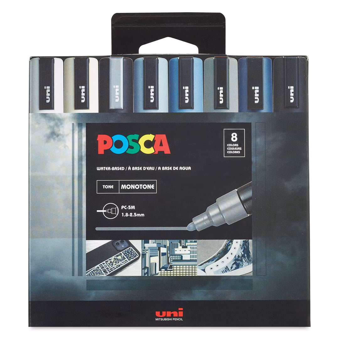 Posca - Monotone Colors 1.8-2.5mm/pc-5m Markers 8pk