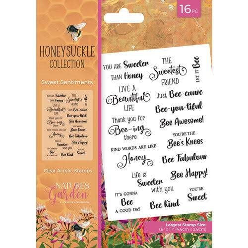 Crafter's Companion - Nature's Garden - Honeysuckle Collection - Sweet Sentiments Stamps