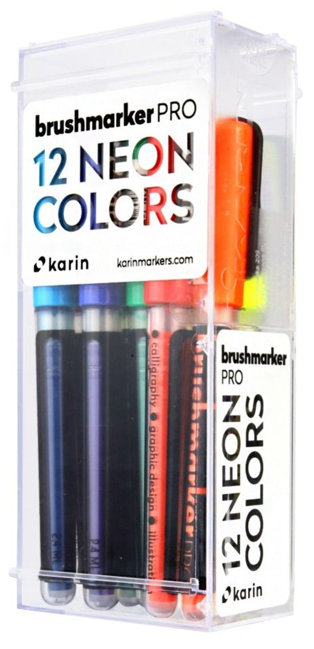 Karin - Brushmarker Pro - Neon Colors Markers - 12pk